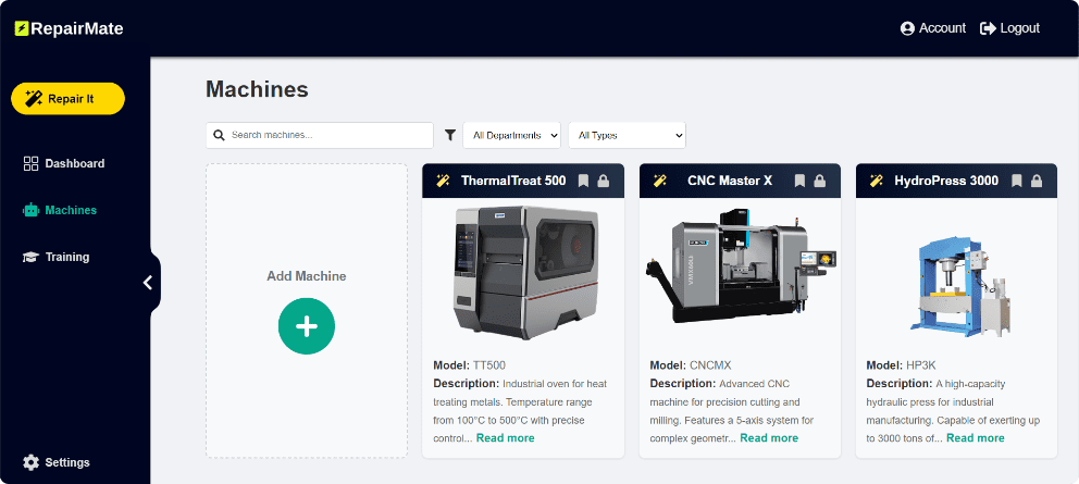 Machine Management Interface