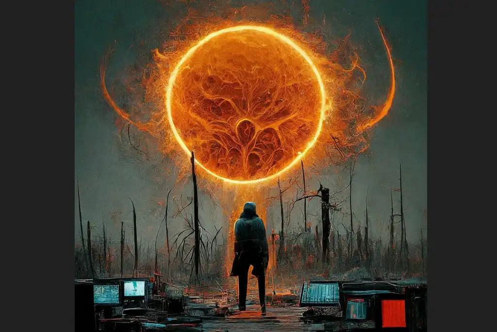 When solar flares and cyber attacks meet at the confluence of global chaos