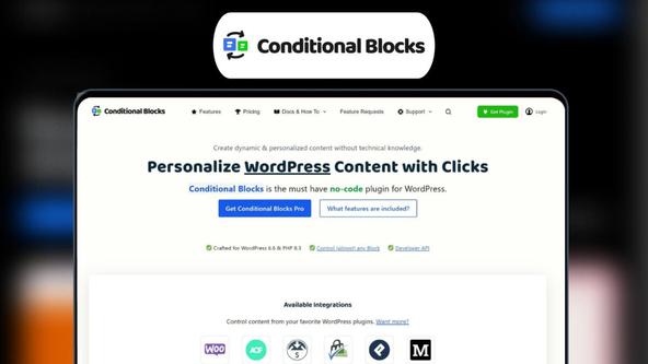 Conditional Blocks Lifetime Deal | Personalize WP Content